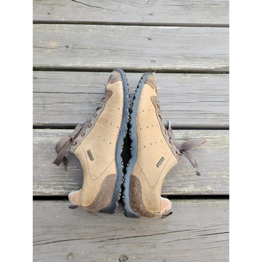 Skechers Jammers Sneakers Tan Brown Leather Suede‎ Lug Sole Low Top 46047 Size 9